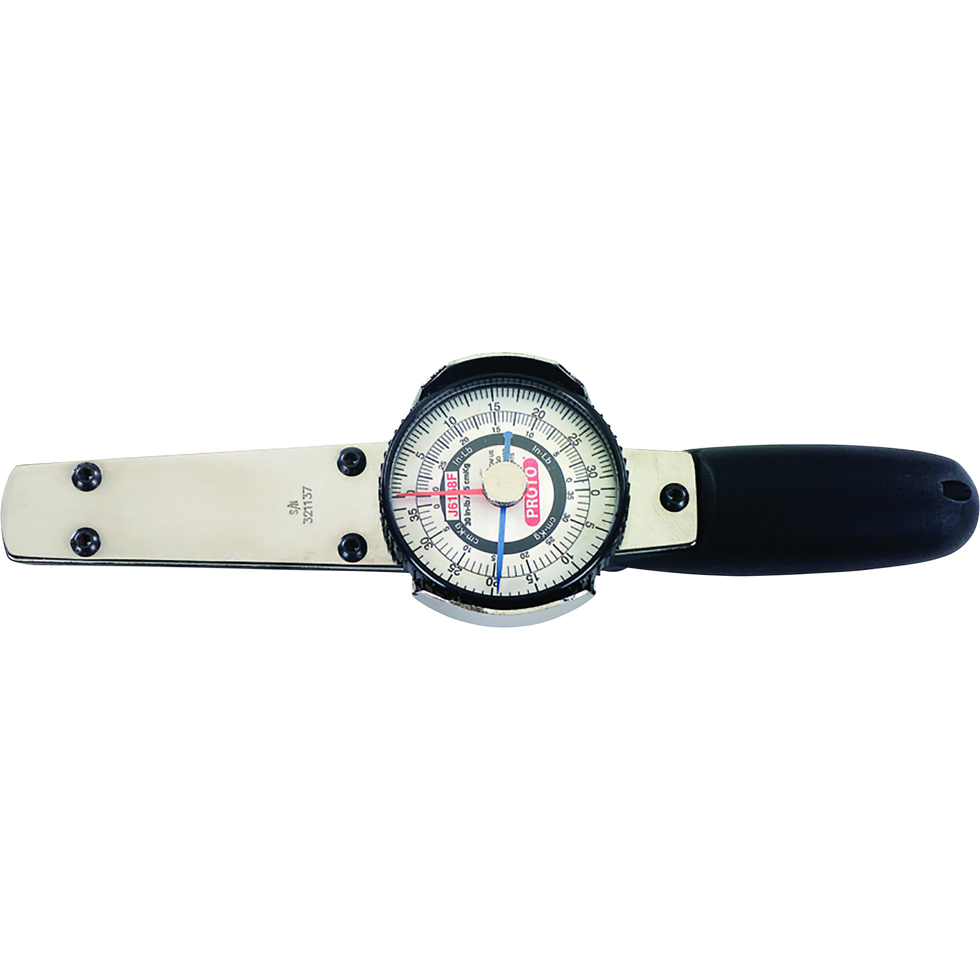 Proto Dial Torque Wrench, 1/4in. Drive, 6-30 In.-Lbs., 7-35 CM KG, N.I.S.T. Certified, Model# J6168F